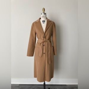 & Other Stories Camel Wool Blend Oversized Belted Coat Size 0